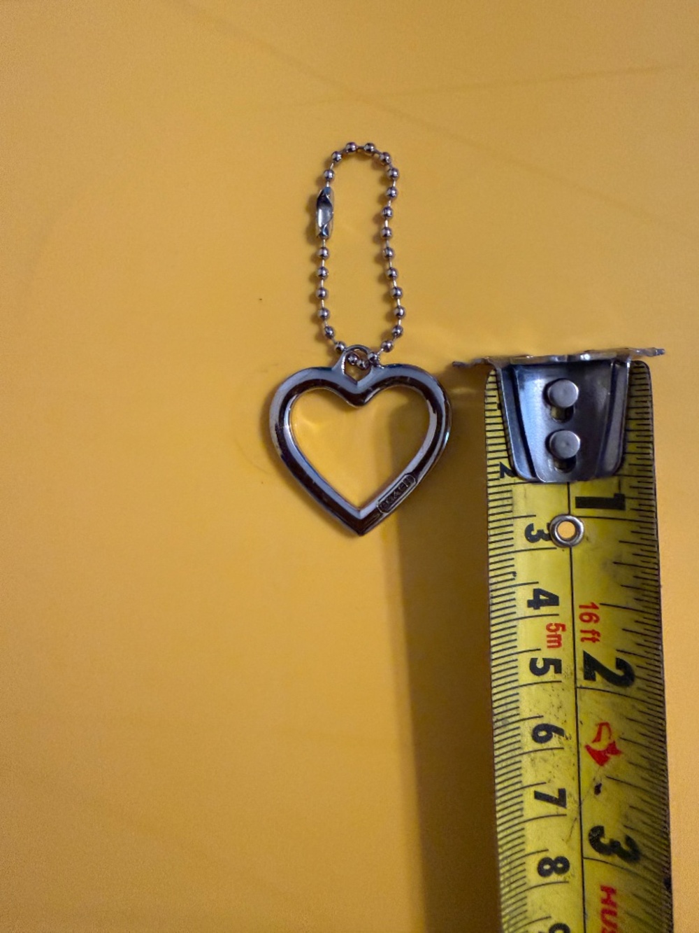 Coach Logo Heart Keychain Silver Tone Bag Charm Hangtag Key Fob - Picture 4 of 5